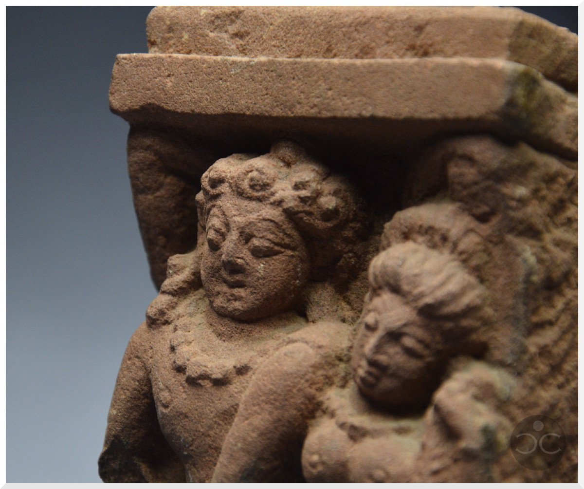 Inde, Période Médiévale, Xème - XIIème siècle, Représentation de Shiva et Parvati, Grès rouge-photo-5