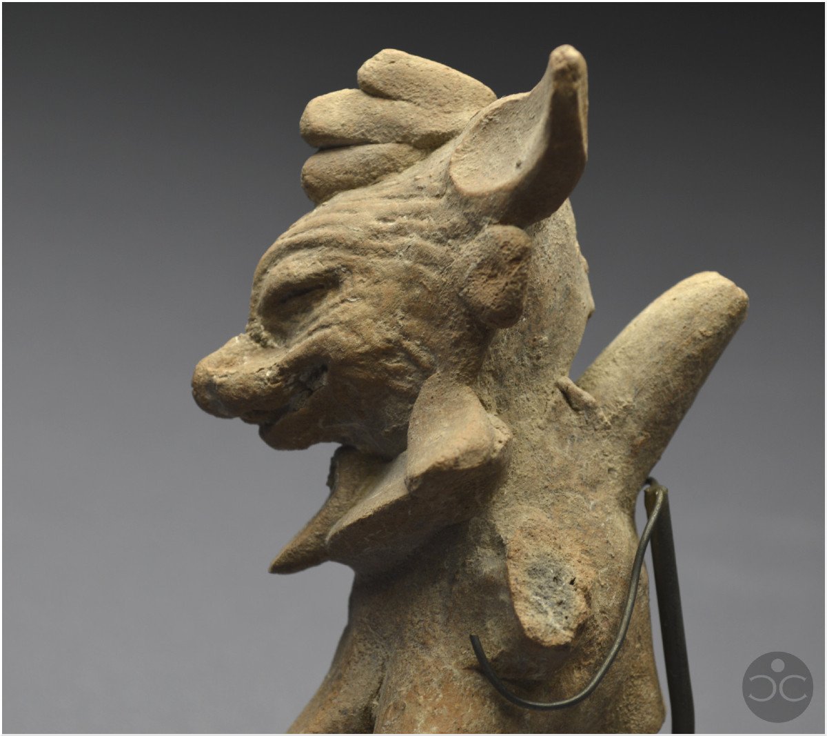 Mexique, 450 - 750 ap J. -C., Culture Veracruz, Sifflet rituel anthropo-zoomorphe, Terre cuite-photo-4