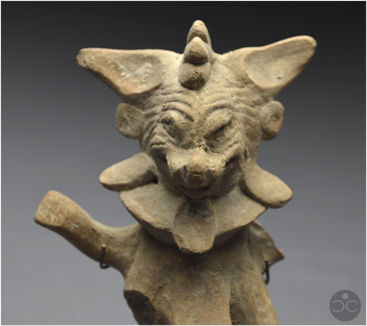 Mexique, 450 - 750 ap J. -C., Culture Veracruz, Sifflet rituel anthropo-zoomorphe, Terre cuite-photo-6