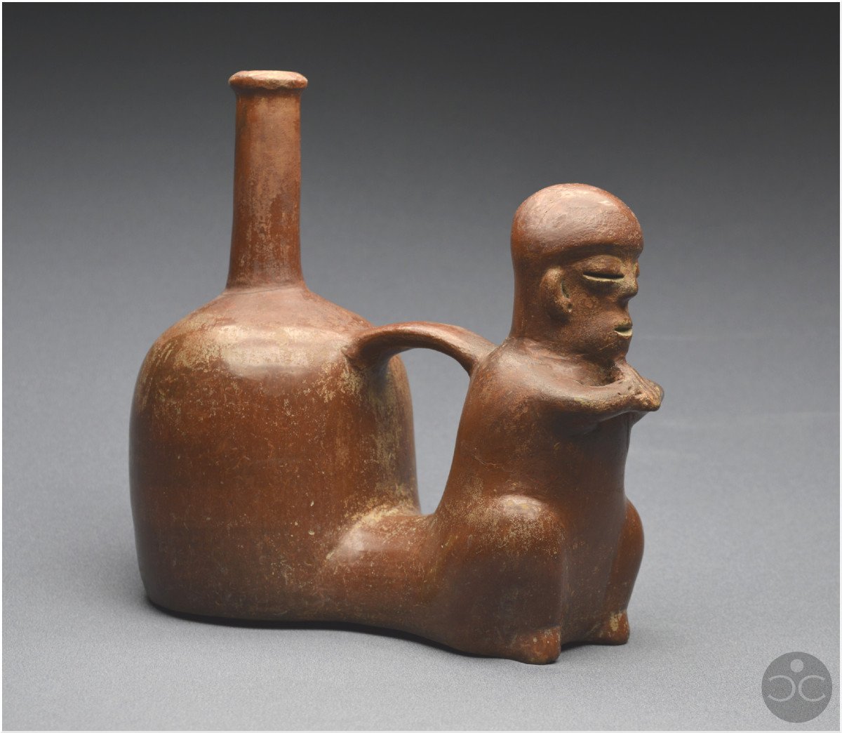 Équateur, 1000 - 500 av J.-C, Culture Chorrera, Vase rituel anthropomorphe, Céramique vernissée-photo-2