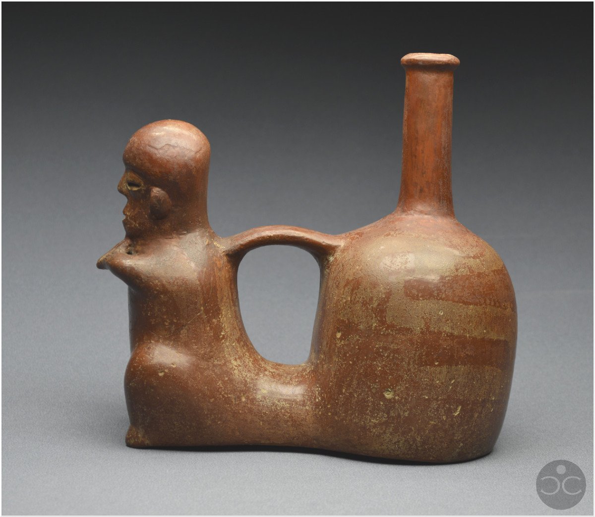 Équateur, 1000 - 500 av J.-C, Culture Chorrera, Vase rituel anthropomorphe, Céramique vernissée-photo-3