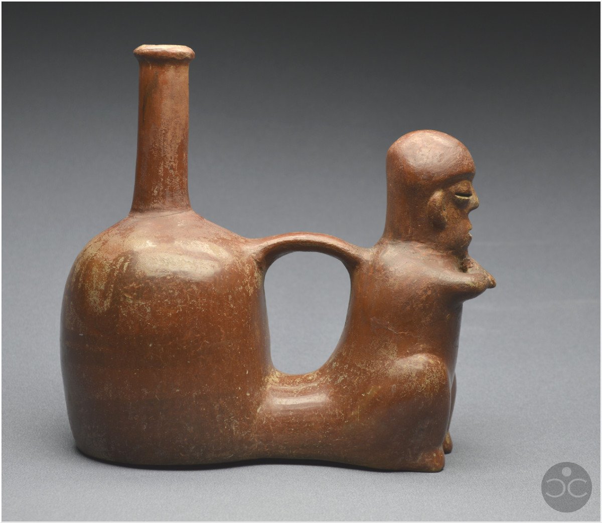 Équateur, 1000 - 500 av J.-C, Culture Chorrera, Vase rituel anthropomorphe, Céramique vernissée-photo-1