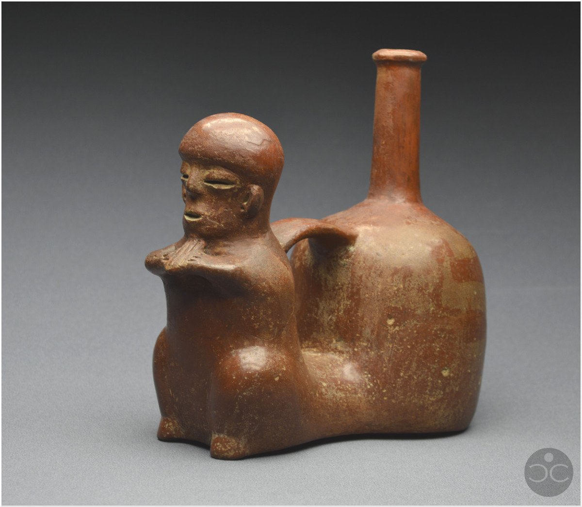 Équateur, 1000 - 500 av J.-C, Culture Chorrera, Vase rituel anthropomorphe, Céramique vernissée