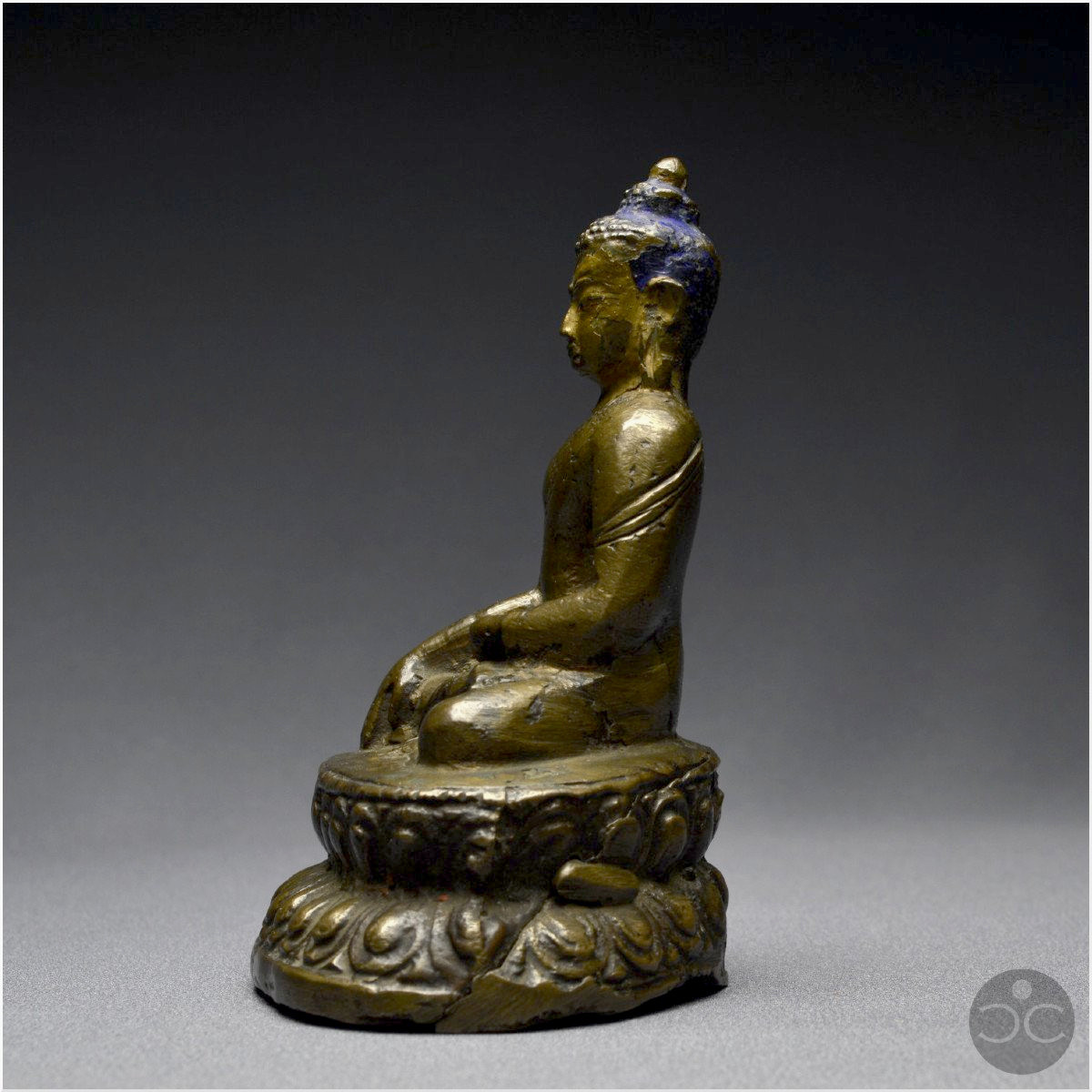 Tibet occidental, XIIIème-XIVème siècle, Représentation de Bouddha, Bronze à patine brune-photo-1