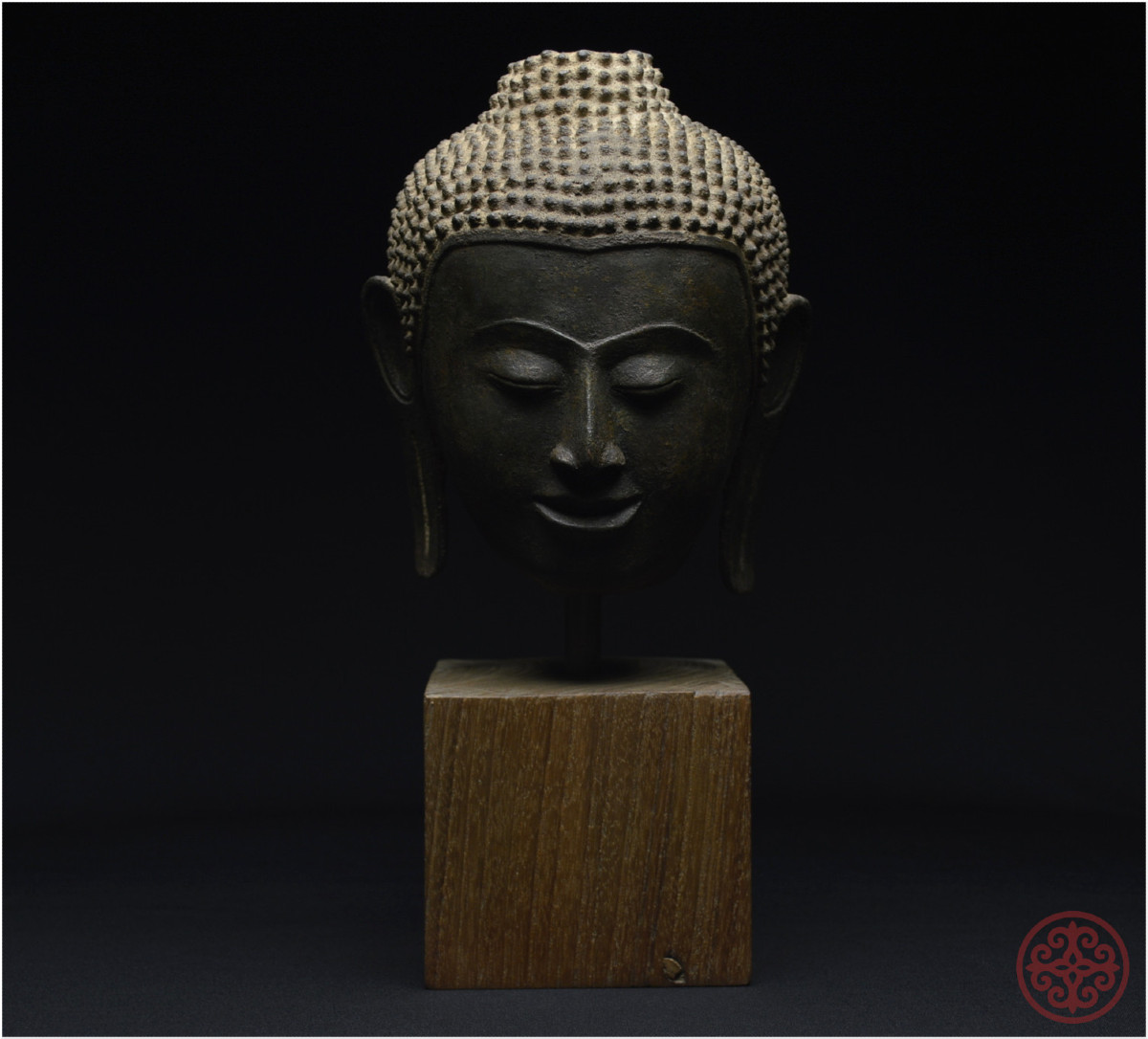 Ancient Kingdom Of Siam, Ayutthaya School, 14th-15th Century, Bronze Buddha Head-photo-4
