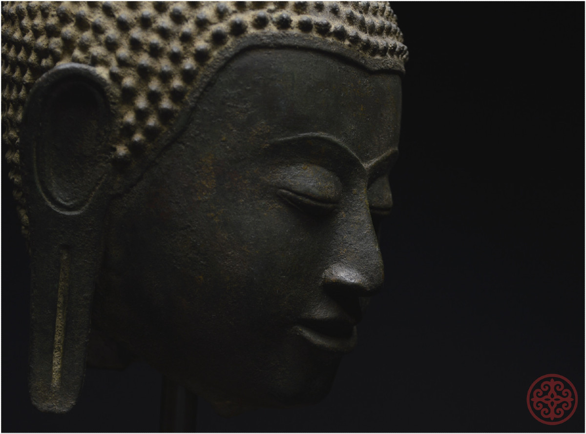 Ancient Kingdom Of Siam, Ayutthaya School, 14th-15th Century, Bronze Buddha Head-photo-6