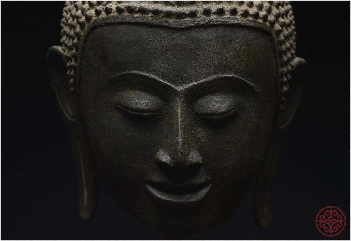 Ancient Kingdom Of Siam, Ayutthaya School, 14th-15th Century, Bronze Buddha Head-photo-7