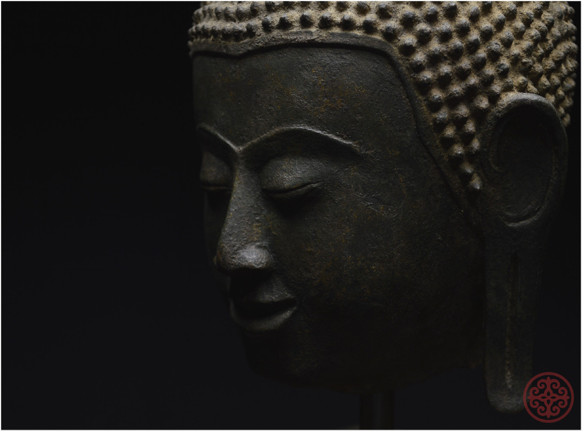 Ancient Kingdom Of Siam, Ayutthaya School, 14th-15th Century, Bronze Buddha Head-photo-8