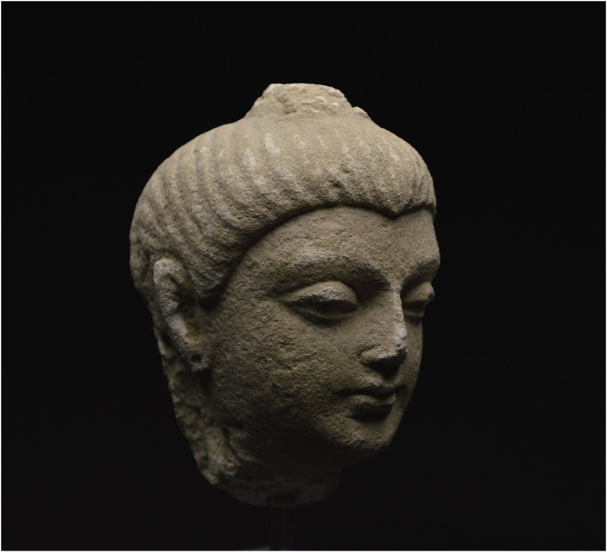 Afghanistan / Pakistan, Aire du Gandhara, IIème-IVème siècle ap J.  -C., Tête de Bouddha, Stuc-photo-4