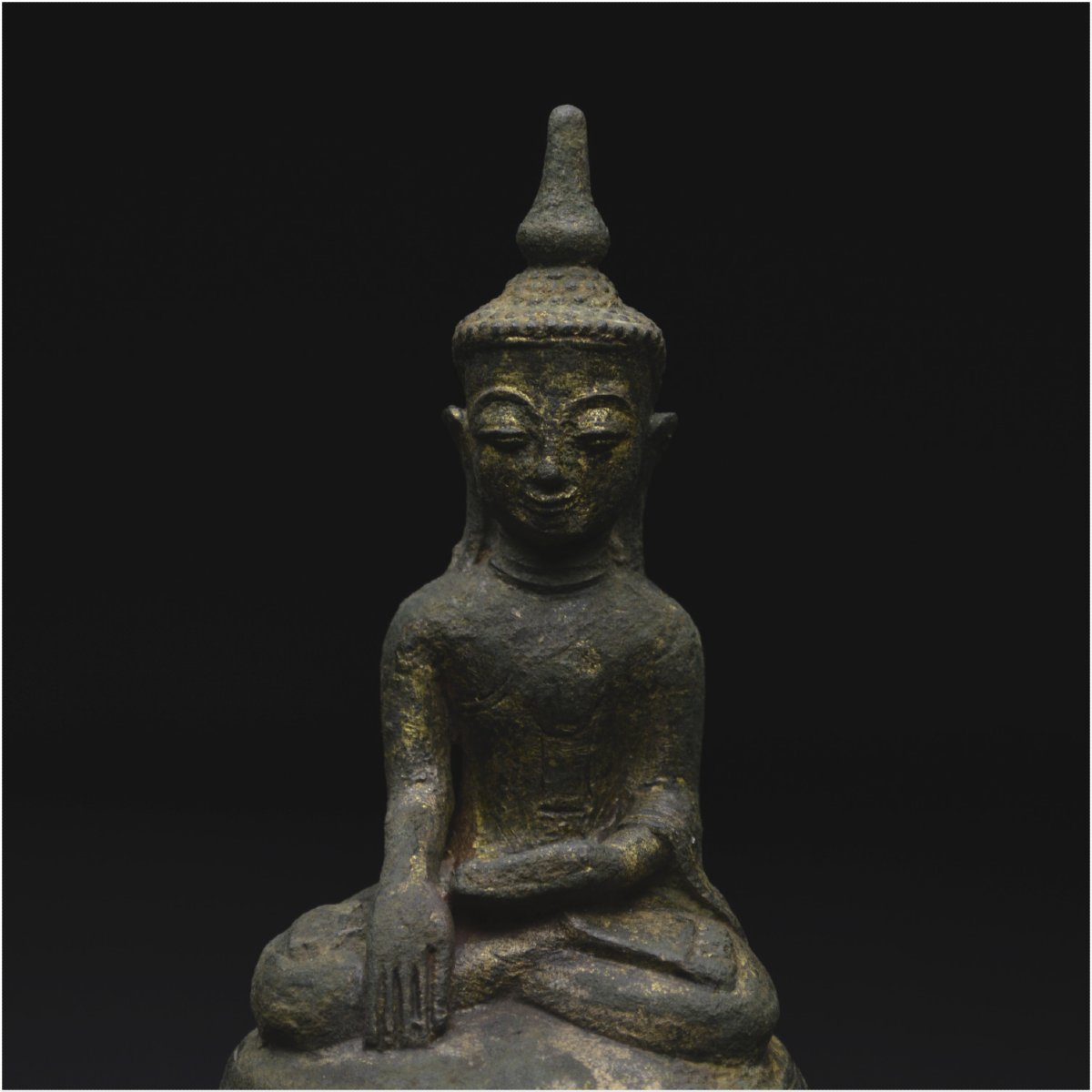 Birmanie, XIXème siècle, Représentation du Bouddha Maravijaya, Alliage cuivreux-photo-5