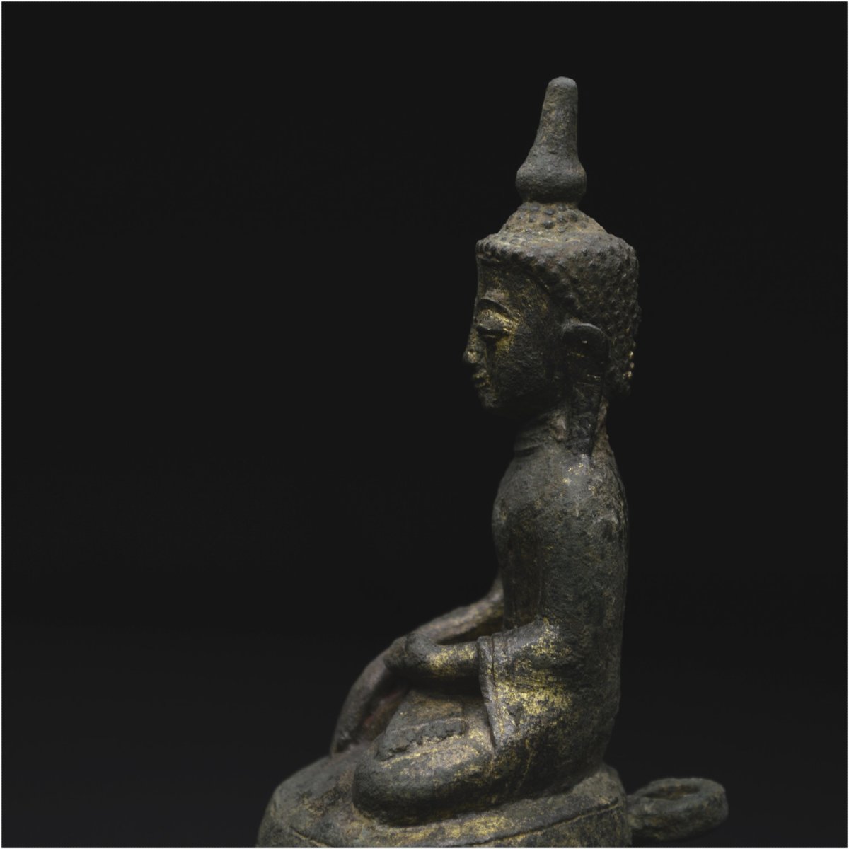 Birmanie, XIXème siècle, Représentation du Bouddha Maravijaya, Alliage cuivreux-photo-6