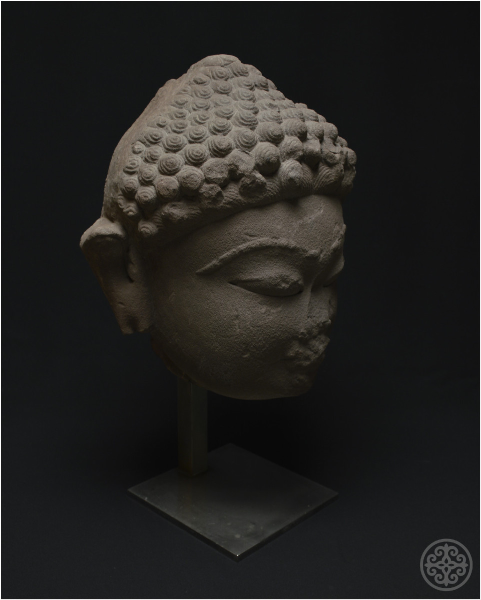 India, 5th Century Ad, Jain Culture, Important Sandstone Head Representing A Tirthankara-photo-2