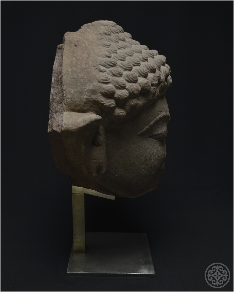 India, 5th Century Ad, Jain Culture, Important Sandstone Head Representing A Tirthankara-photo-3