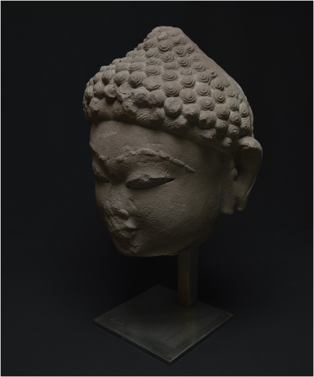 India, 5th Century Ad, Jain Culture, Important Sandstone Head Representing A Tirthankara-photo-1