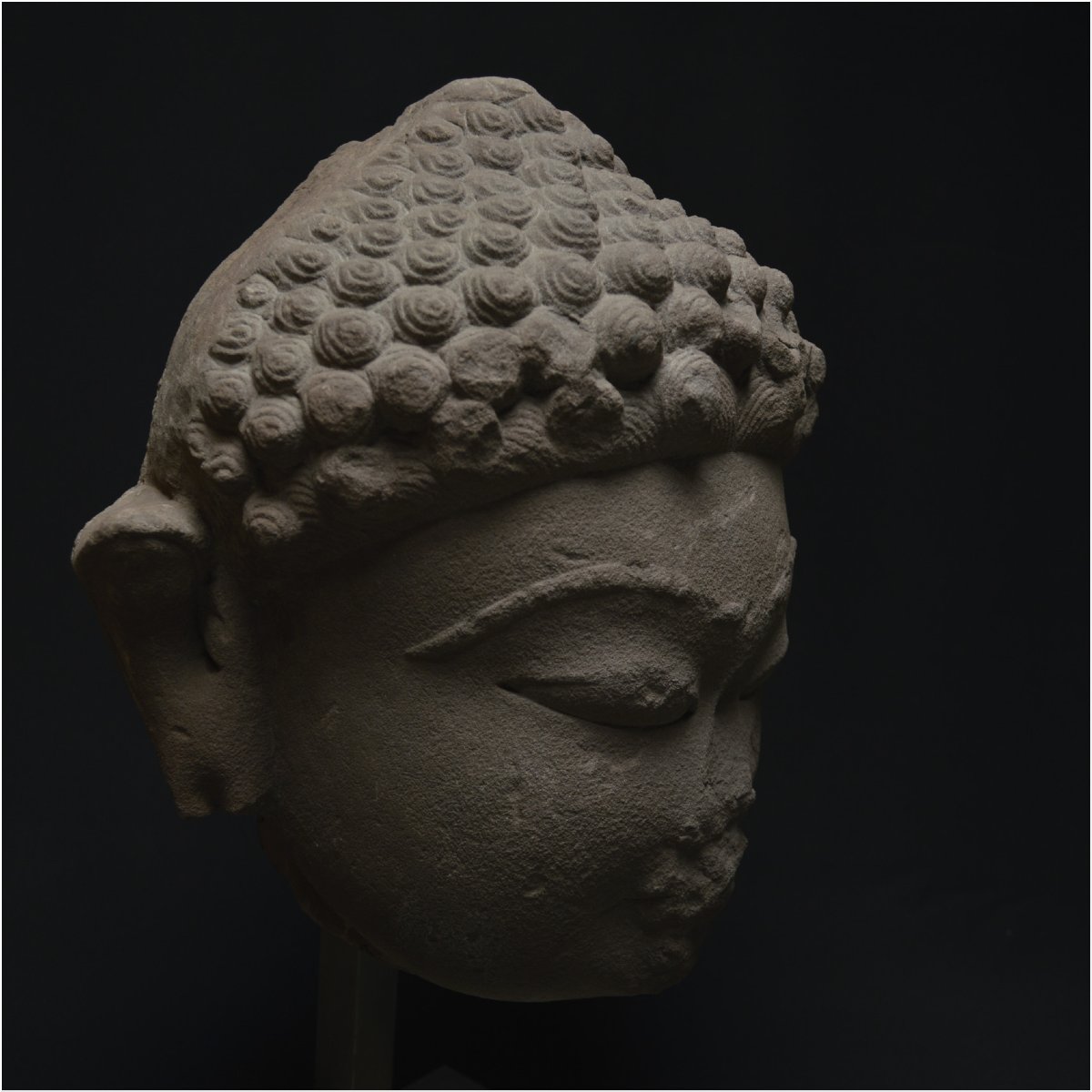 India, 5th Century Ad, Jain Culture, Important Sandstone Head Representing A Tirthankara-photo-3