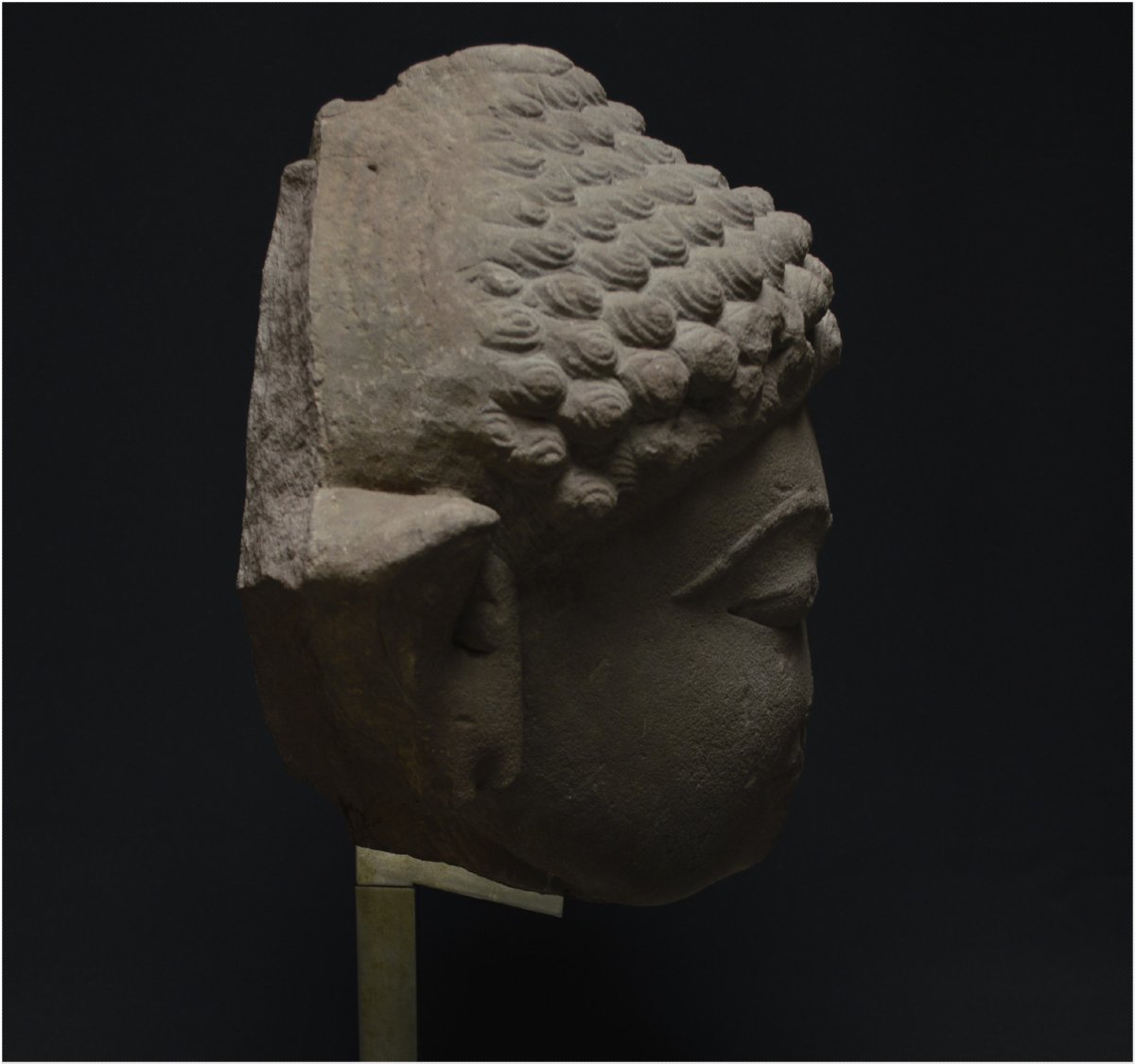 India, 5th Century Ad, Jain Culture, Important Sandstone Head Representing A Tirthankara-photo-4