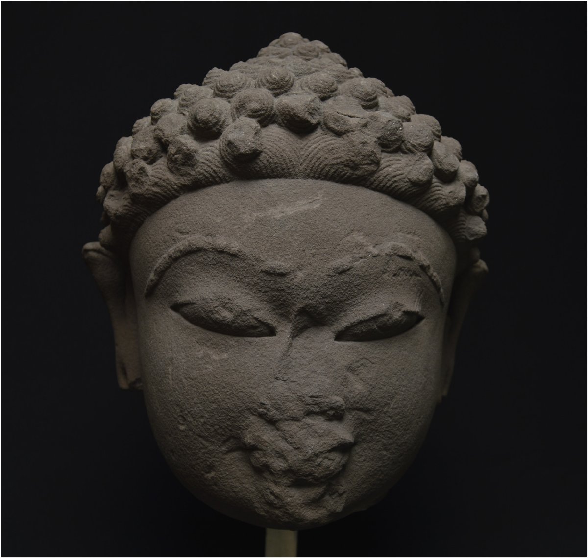 India, 5th Century Ad, Jain Culture, Important Sandstone Head Representing A Tirthankara-photo-5