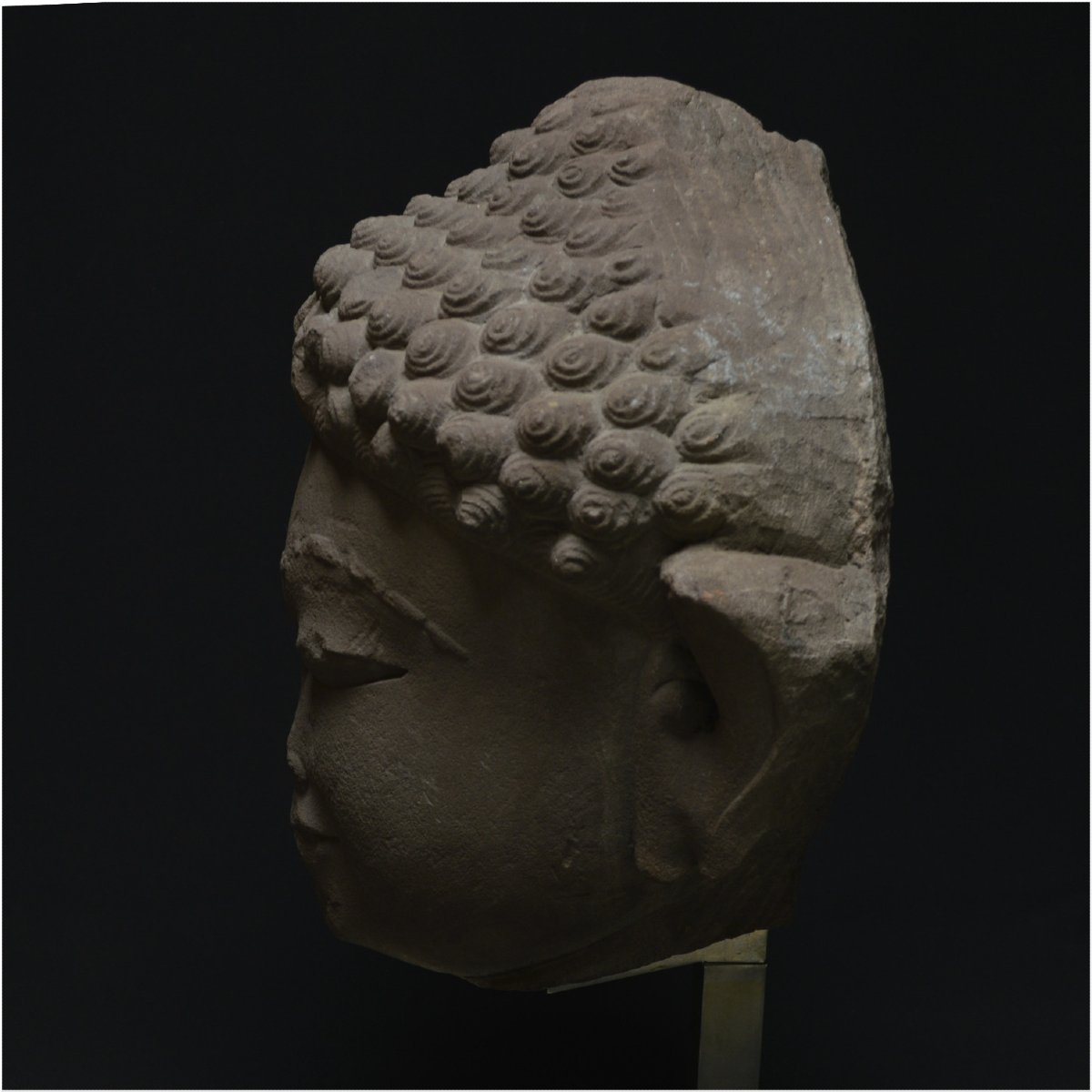 India, 5th Century Ad, Jain Culture, Important Sandstone Head Representing A Tirthankara-photo-6