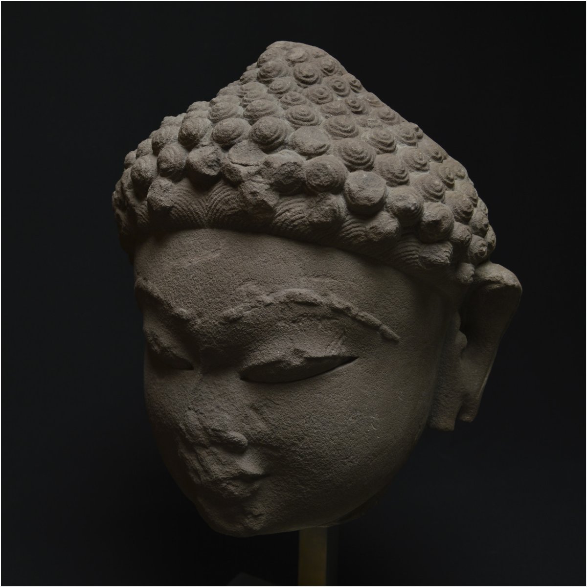 India, 5th Century Ad, Jain Culture, Important Sandstone Head Representing A Tirthankara-photo-7