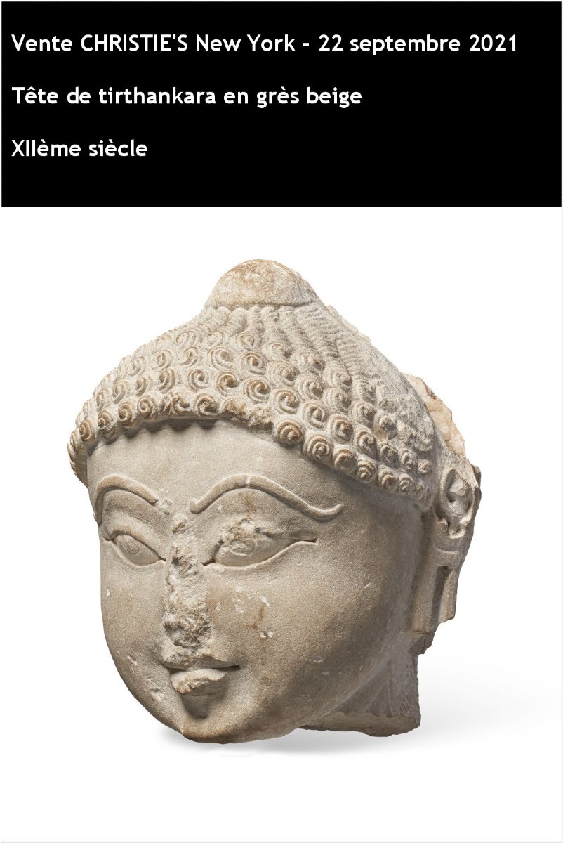 India, 5th Century Ad, Jain Culture, Important Sandstone Head Representing A Tirthankara-photo-8