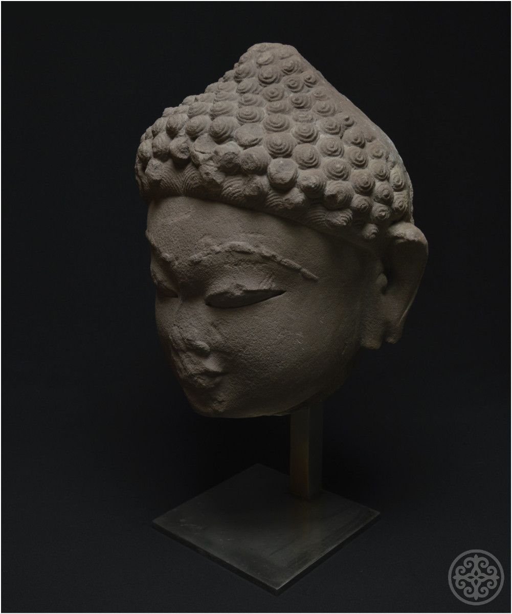 India, 5th Century Ad, Jain Culture, Important Sandstone Head Representing A Tirthankara-photo-1