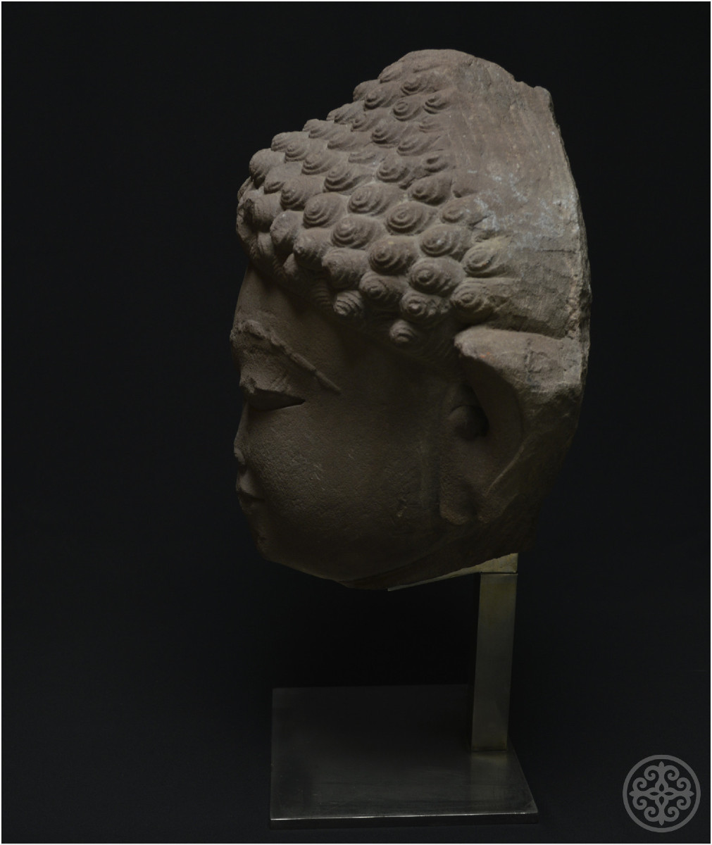 India, 5th Century Ad, Jain Culture, Important Sandstone Head Representing A Tirthankara-photo-2