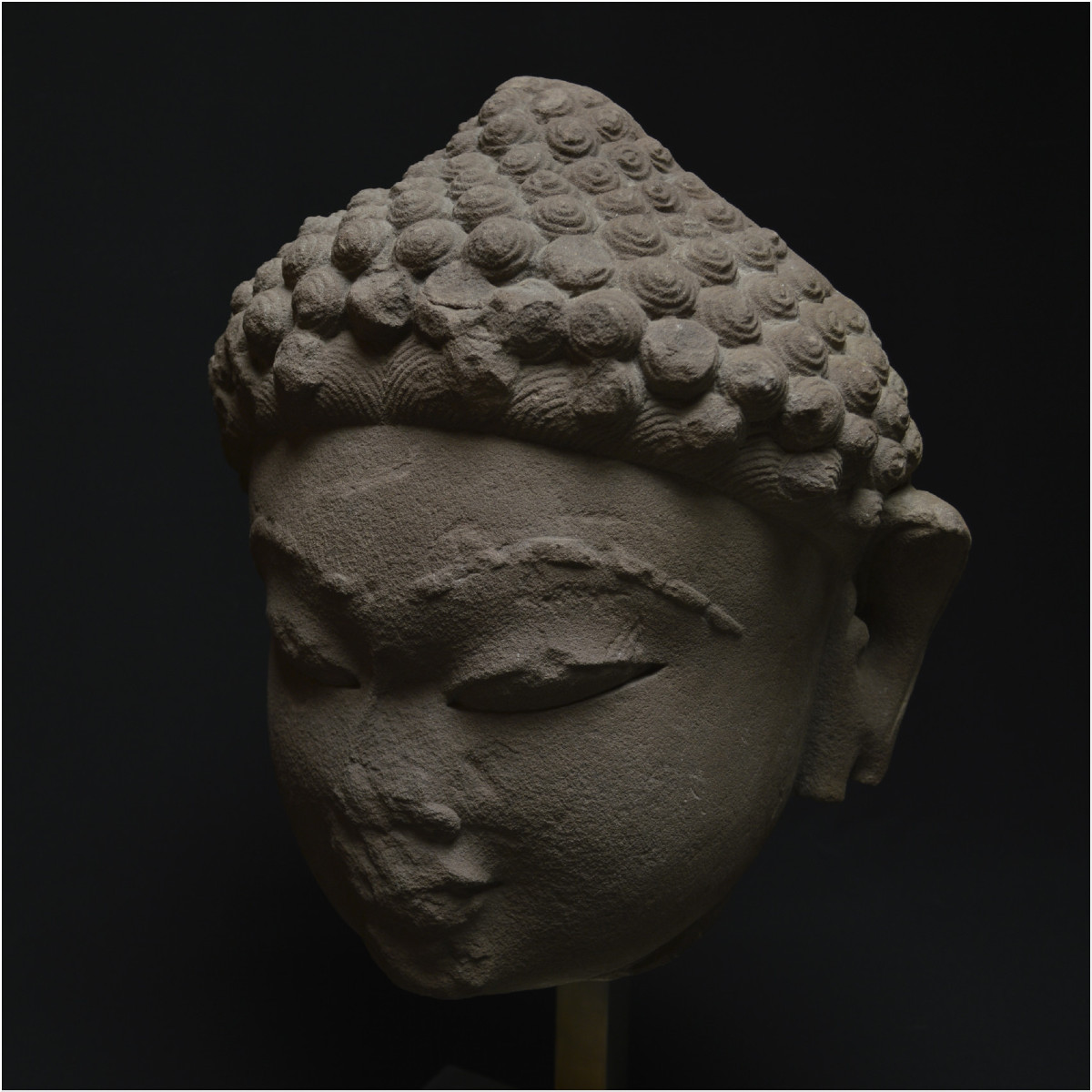 India, 5th Century Ad, Jain Culture, Important Sandstone Head Representing A Tirthankara