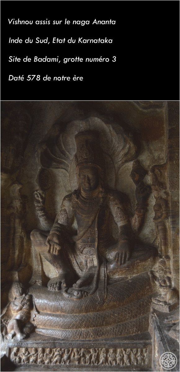 Inde, Fin XIXème - début XXème siècle, Grand panneau en bois polychrome représentant Vishnou-photo-8