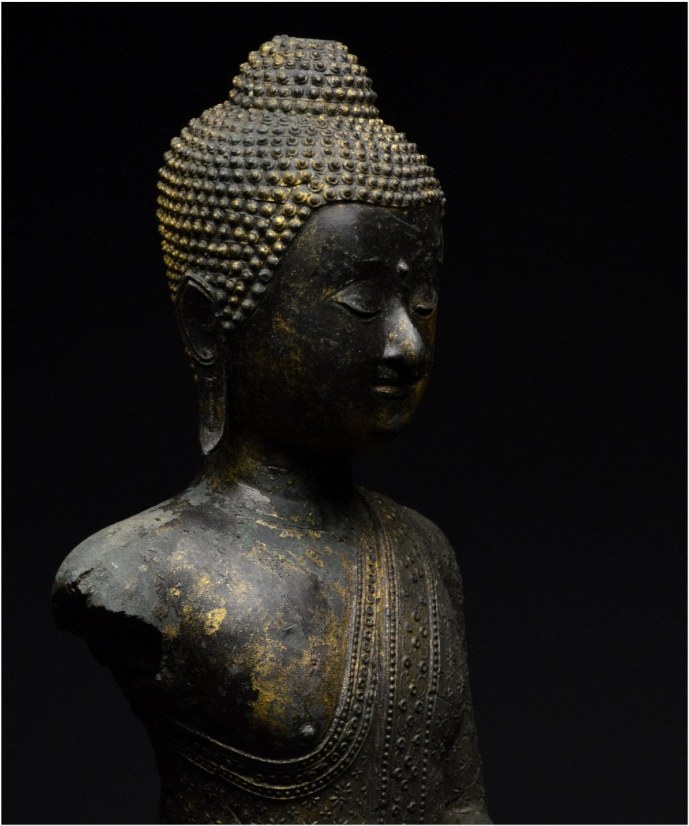 Former Kingdom Of Siam, First Half Of The 19th Century, Maravijaya Buddha Bust, Bronze-photo-6