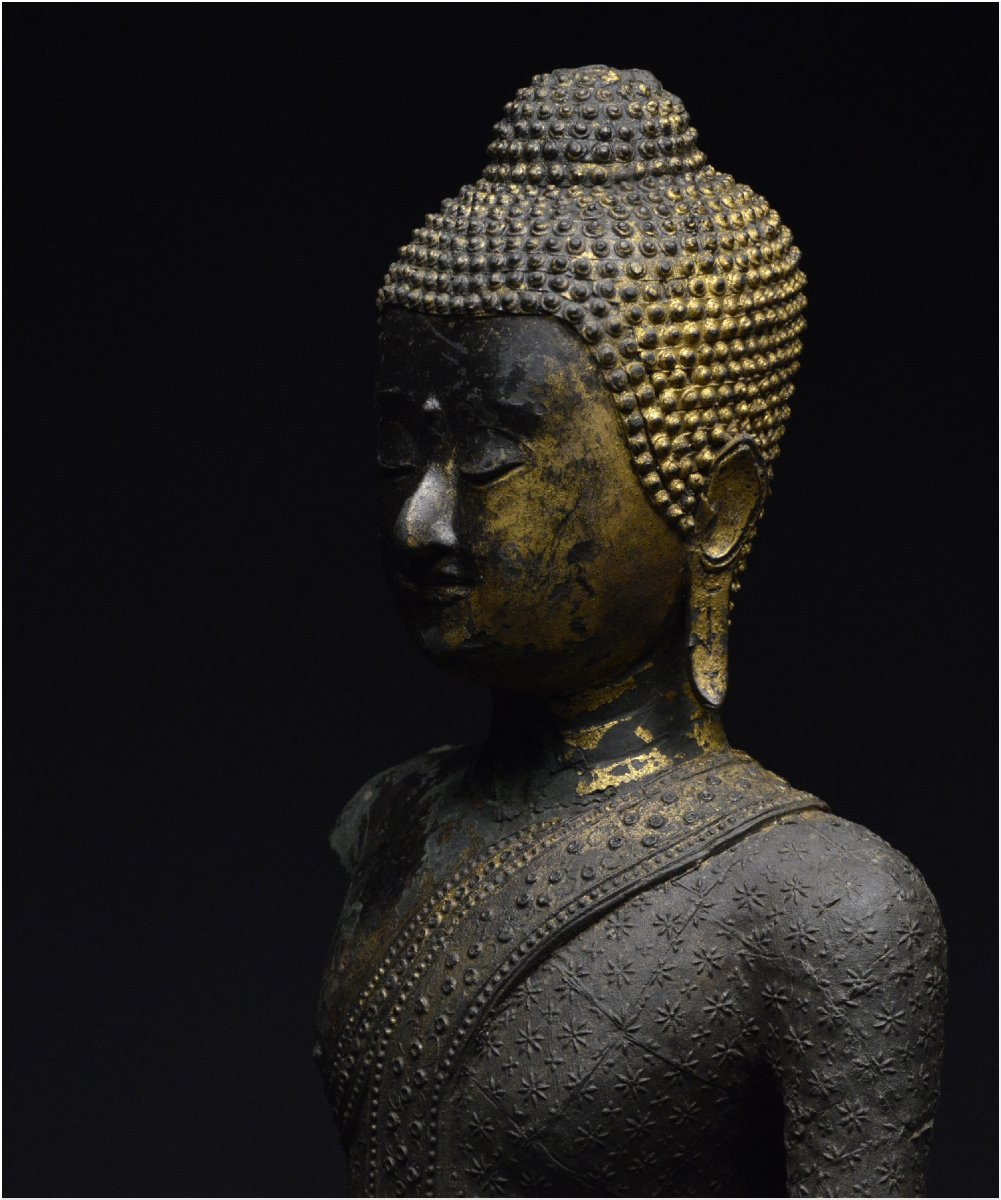 Former Kingdom Of Siam, First Half Of The 19th Century, Maravijaya Buddha Bust, Bronze-photo-8