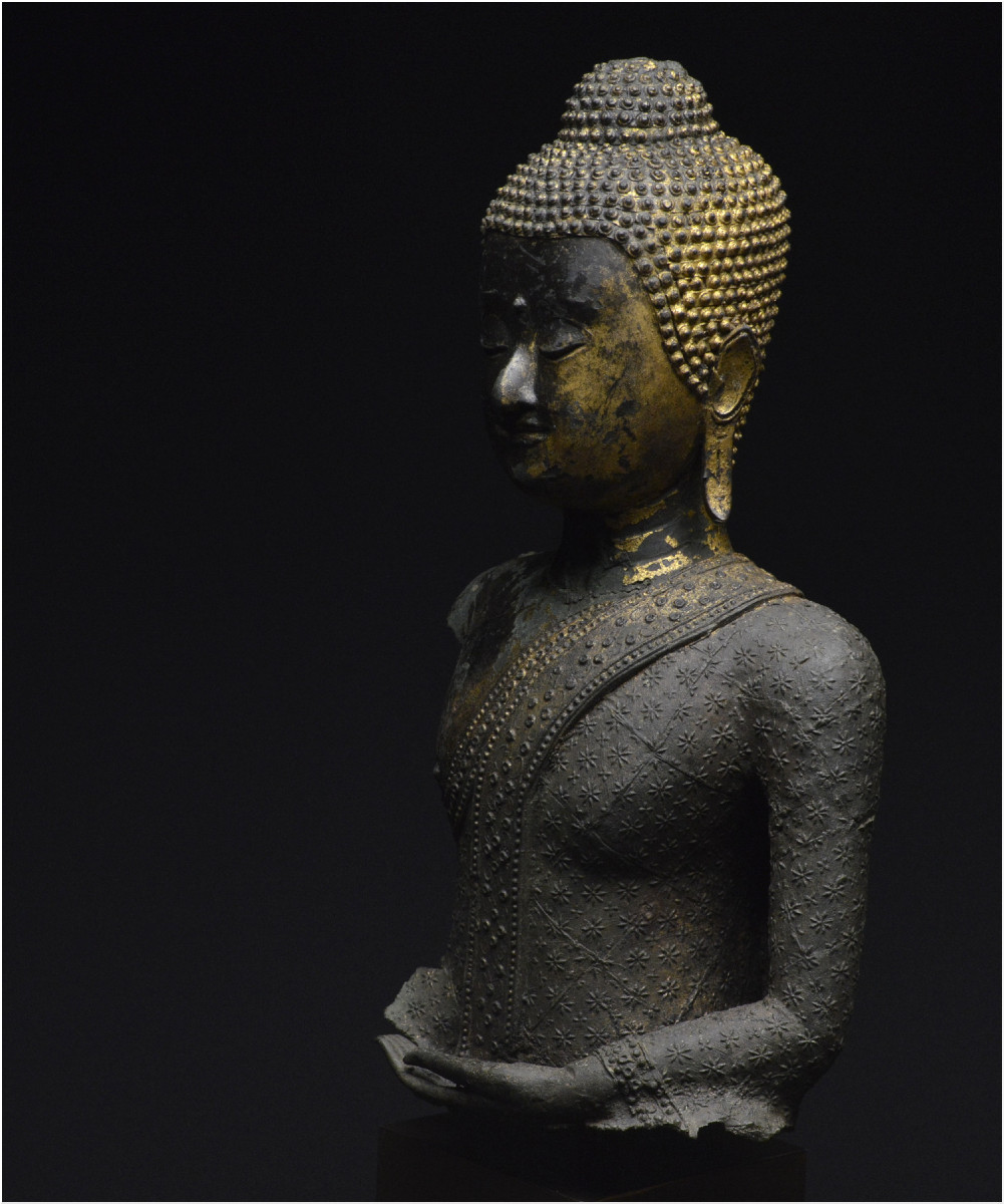 Former Kingdom Of Siam, First Half Of The 19th Century, Maravijaya Buddha Bust, Bronze