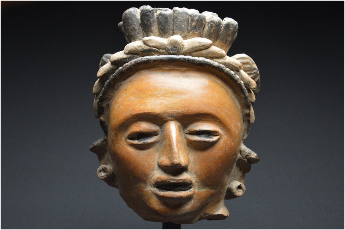Mexico, Remojadas Culture, 250 - 650 Ad, Important Ceramic Dignitary Head-photo-4