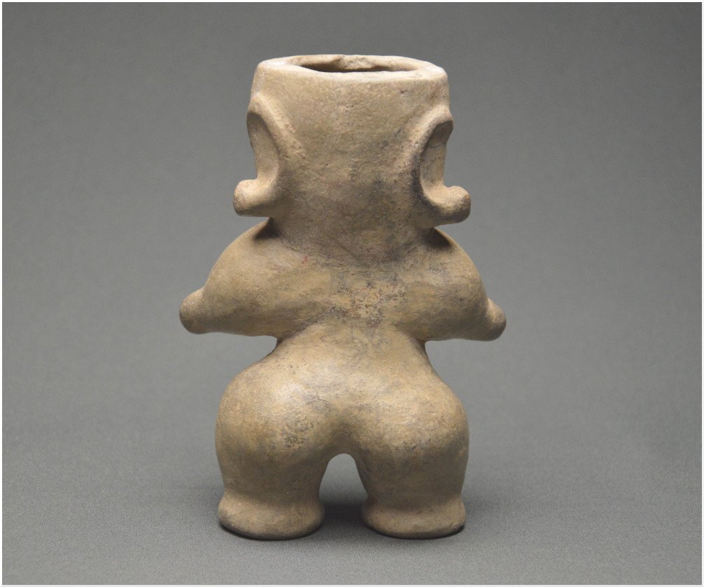 Colombia, Zenú Civilization, 1000 - 1500 Ad, Ceramic Figure With Gray-beige Slip-photo-4