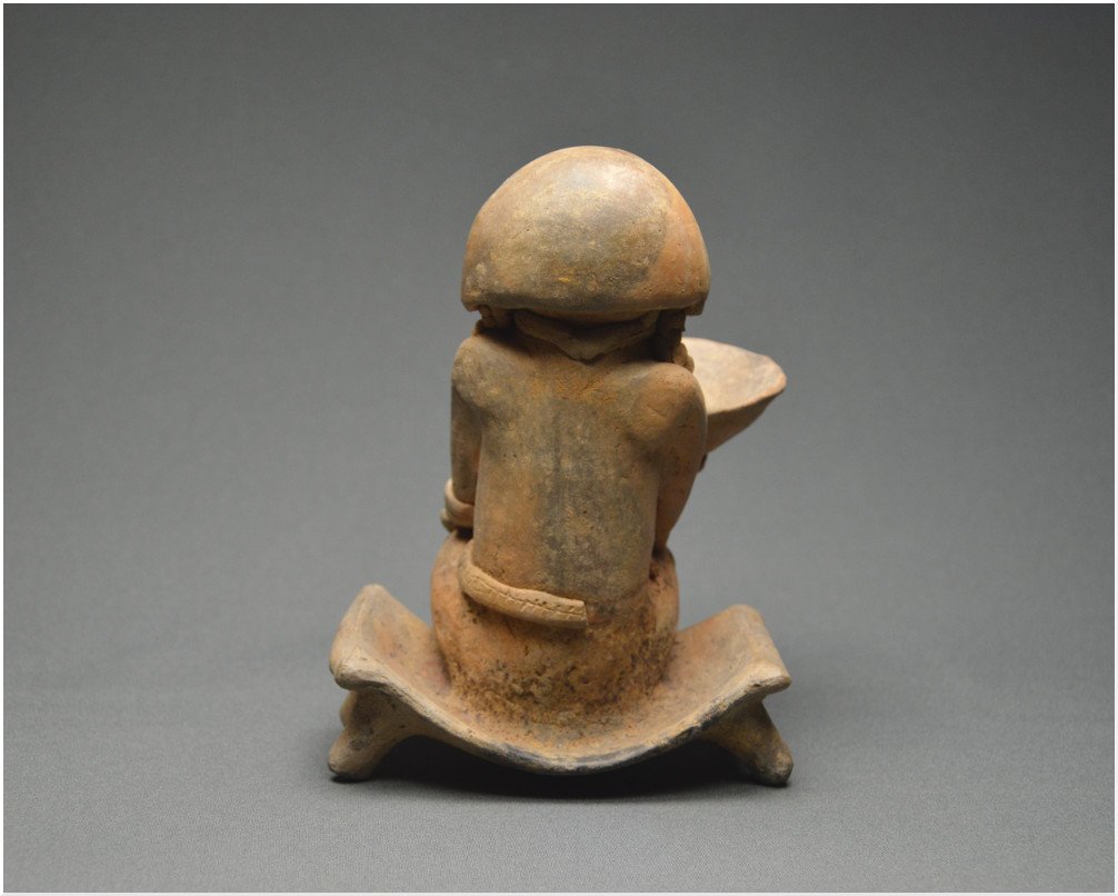 Colombie / Culture Tayronas, 800 - 1200 ap J. -C. /  Grande représentation en céramique d'un shaman / Art Précolombien -photo-4