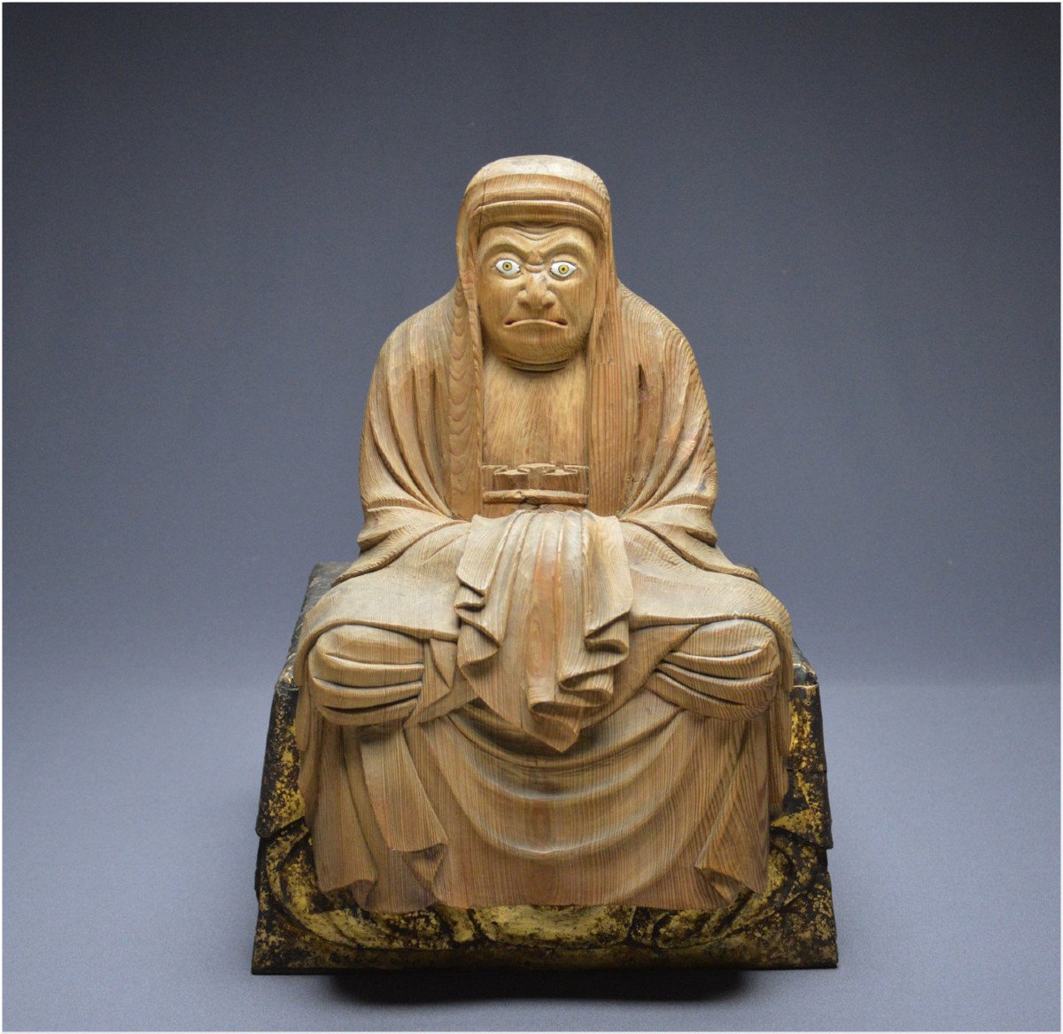Zen Buddhism, Japan, Edo Period (1616–1868), Important Wooden Group Representing Bodhidharma And An Arhat-photo-2
