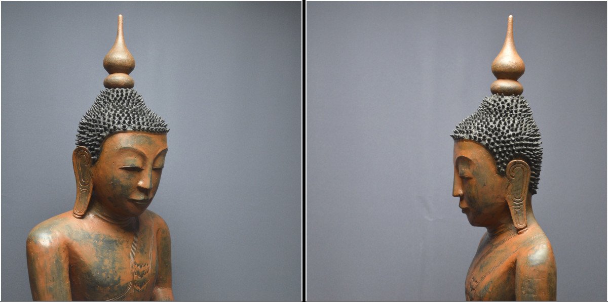 Burma, XVIIIth - XIXth Centuries, Shan State, Great Buddha Maravijaya, Dry Lacquer-photo-5