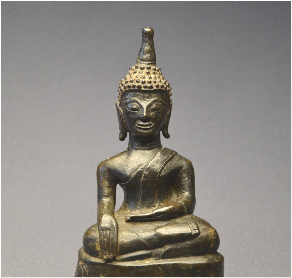 Laos / 18th-19th Century / Maravijaya Buddha In Bronze With Dark Patina-photo-2