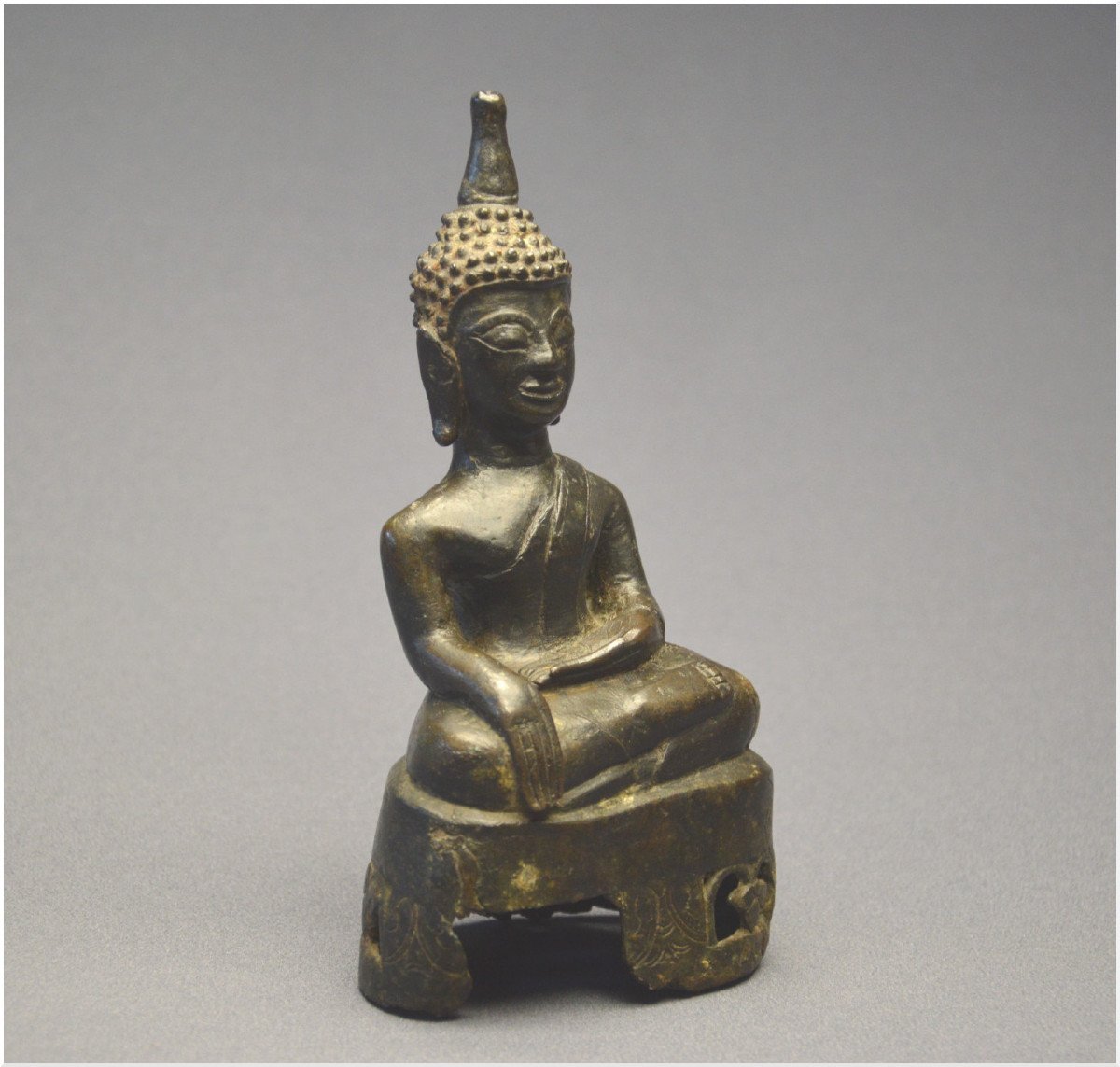 Laos / 18th-19th Century / Maravijaya Buddha In Bronze With Dark Patina-photo-3