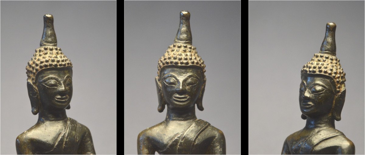 Laos / 18th-19th Century / Maravijaya Buddha In Bronze With Dark Patina-photo-8