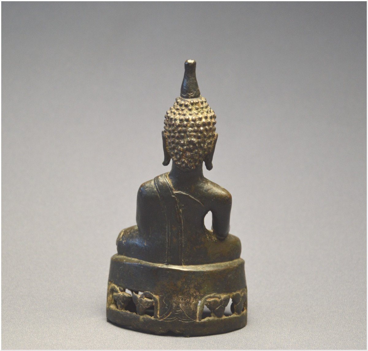 Laos / 18th-19th Century / Maravijaya Buddha In Bronze With Dark Patina-photo-3
