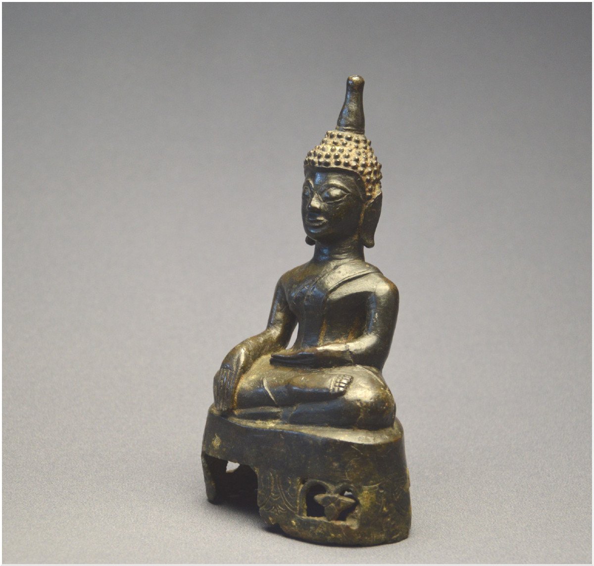Laos / 18th-19th Century / Maravijaya Buddha In Bronze With Dark Patina-photo-4