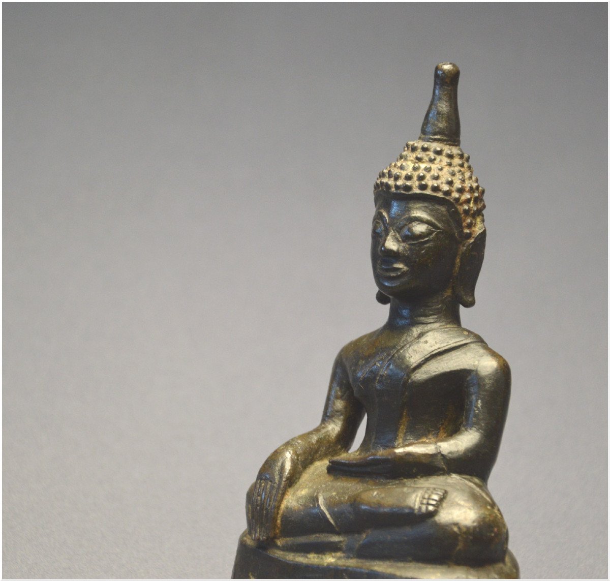 Laos / 18th-19th Century / Maravijaya Buddha In Bronze With Dark Patina-photo-5