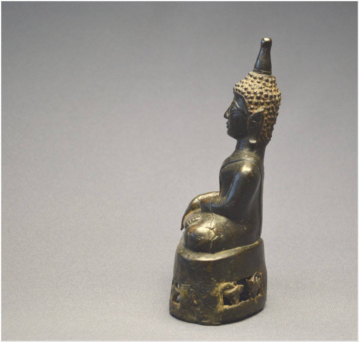 Laos / 18th-19th Century / Maravijaya Buddha In Bronze With Dark Patina-photo-6
