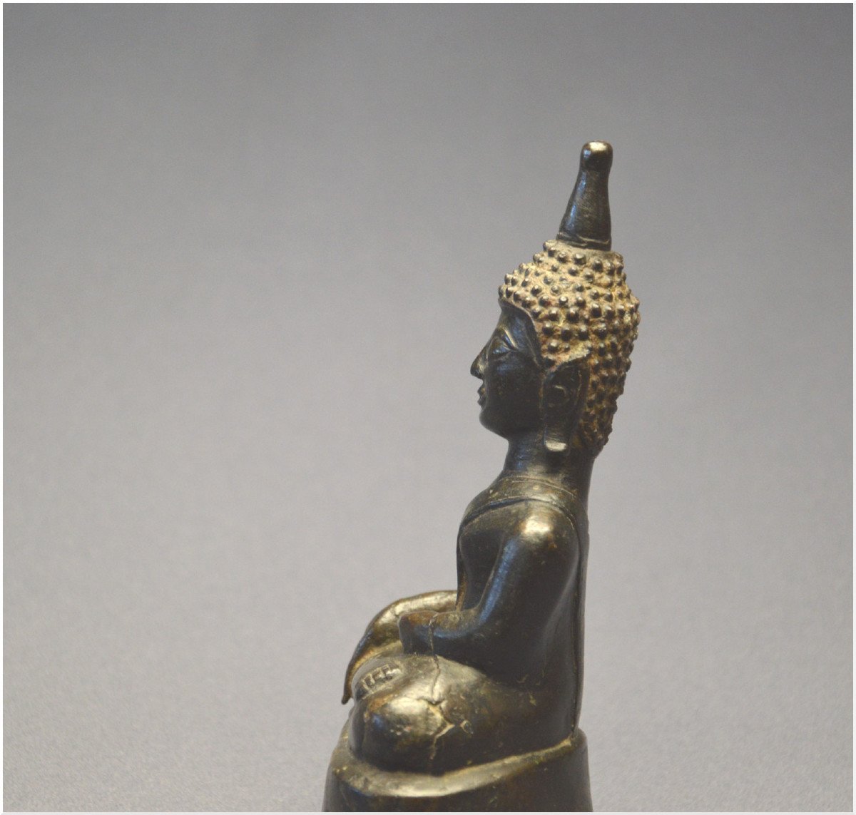 Laos / 18th-19th Century / Maravijaya Buddha In Bronze With Dark Patina-photo-7