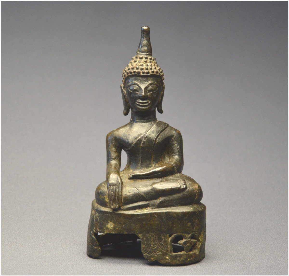 Laos / 18th-19th Century / Maravijaya Buddha In Bronze With Dark Patina
