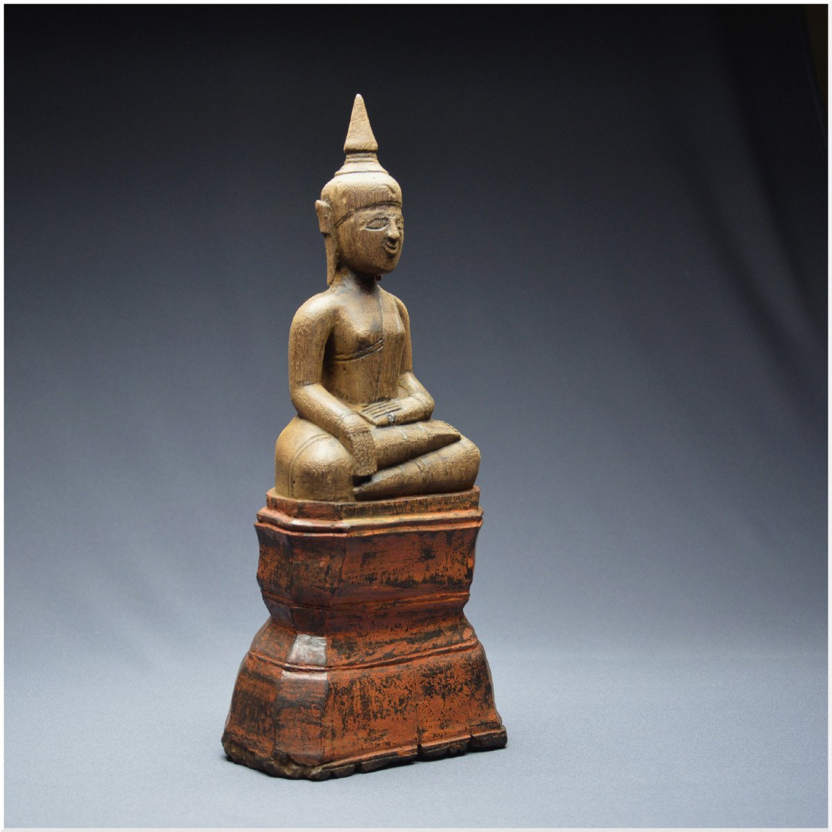 Laos, 18th - 19th Century, Maravijaya Buddha In Lacquered Wood-photo-2