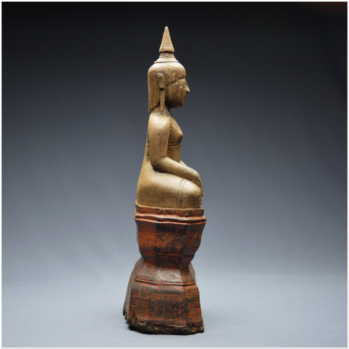 Laos, 18th - 19th Century, Maravijaya Buddha In Lacquered Wood-photo-1