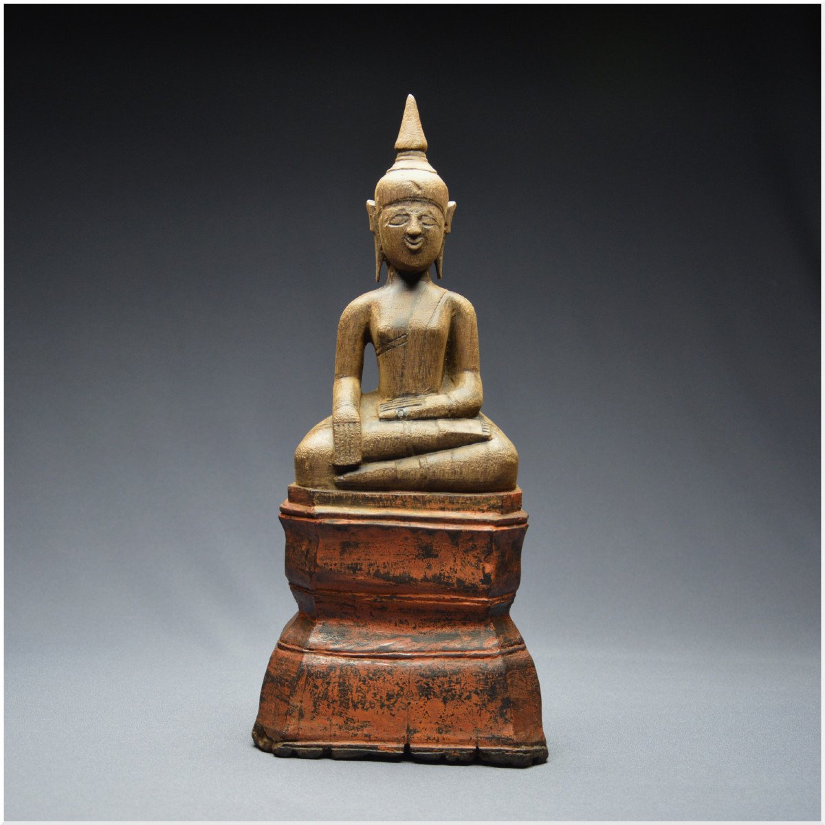 Laos, 18th - 19th Century, Maravijaya Buddha In Lacquered Wood