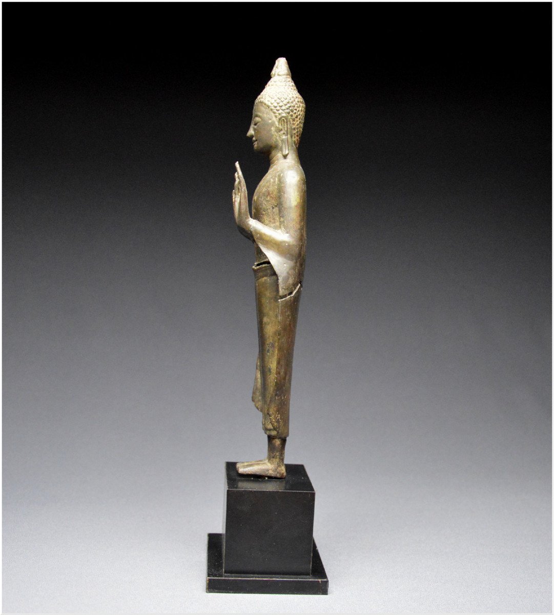 Ancien Royaume du Siam, XVIème - XVIIème siècle,  Bouddha en bronze de style Ayutthaya-photo-1