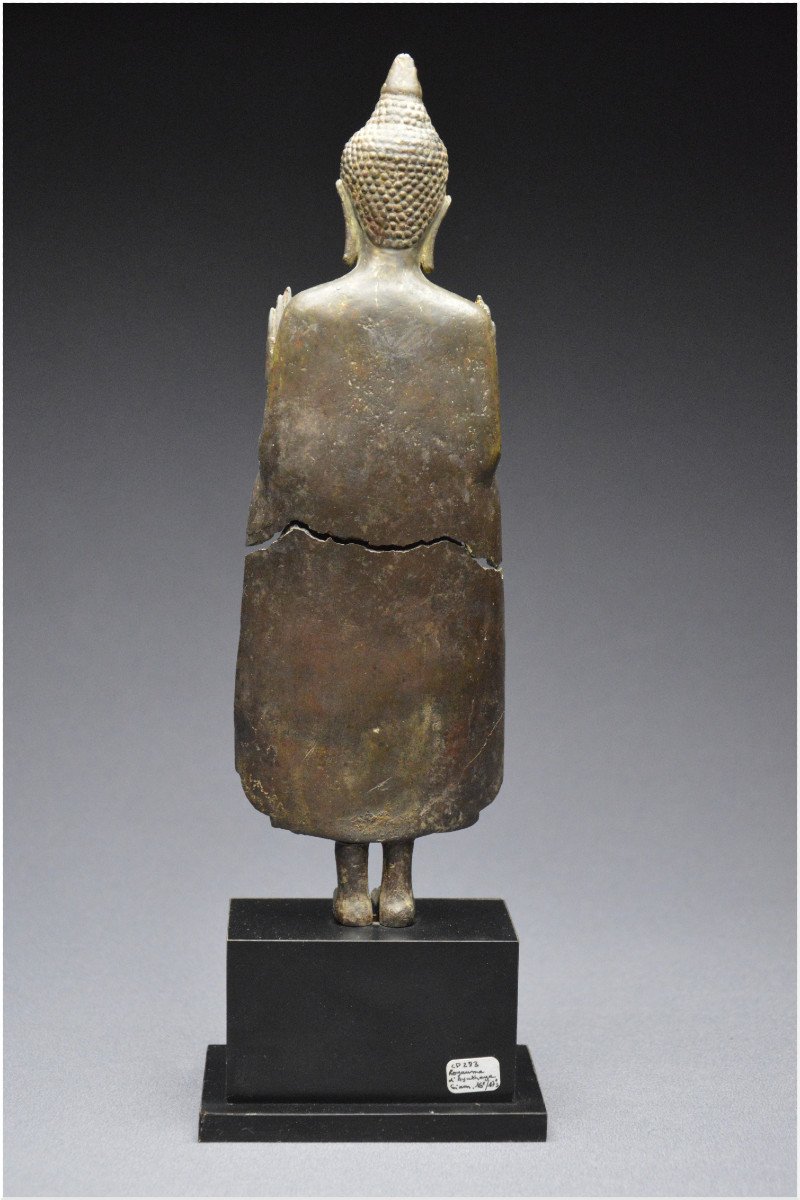 Ancien Royaume du Siam, XVIème - XVIIème siècle,  Bouddha en bronze de style Ayutthaya-photo-2